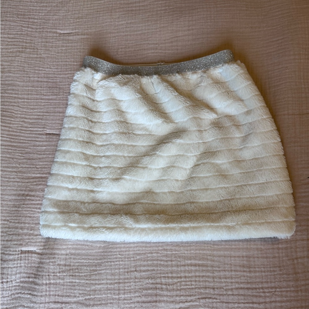 Elegant White Faux Fur Skirt